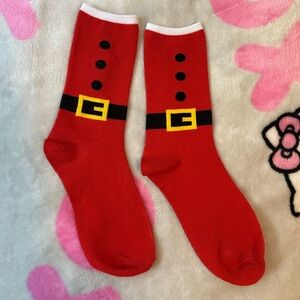 Brand new unisex Santa clause red high socks one size